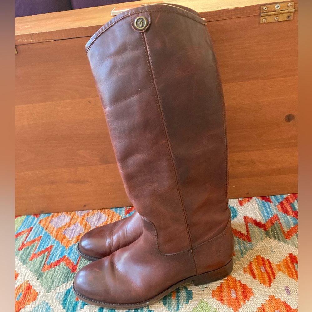 Frye Melissa Tall Brown Boots Leather Size 8